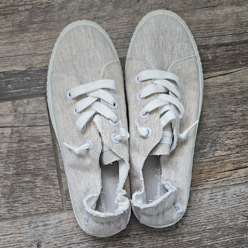 Tommy Bahama Cream Canvas Slip-Ons
